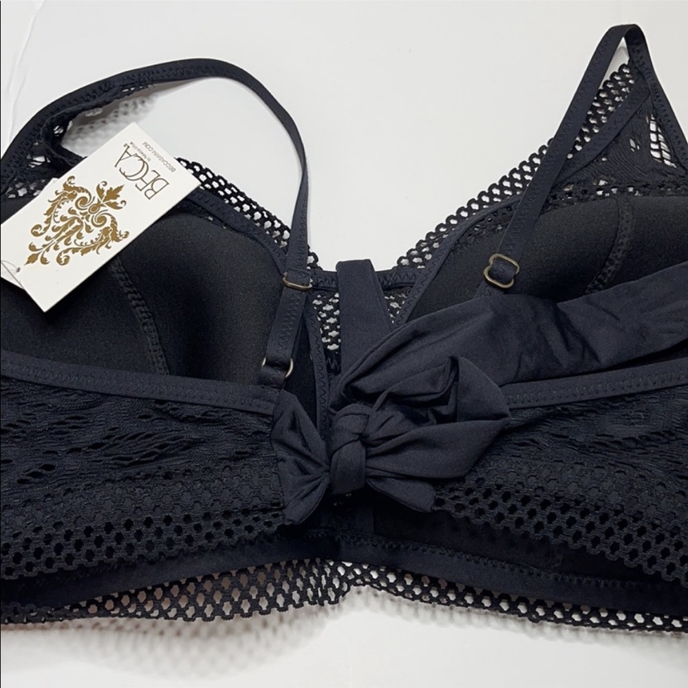 NWOT Becca 2XL black lace swim top - Picture 6 of 8